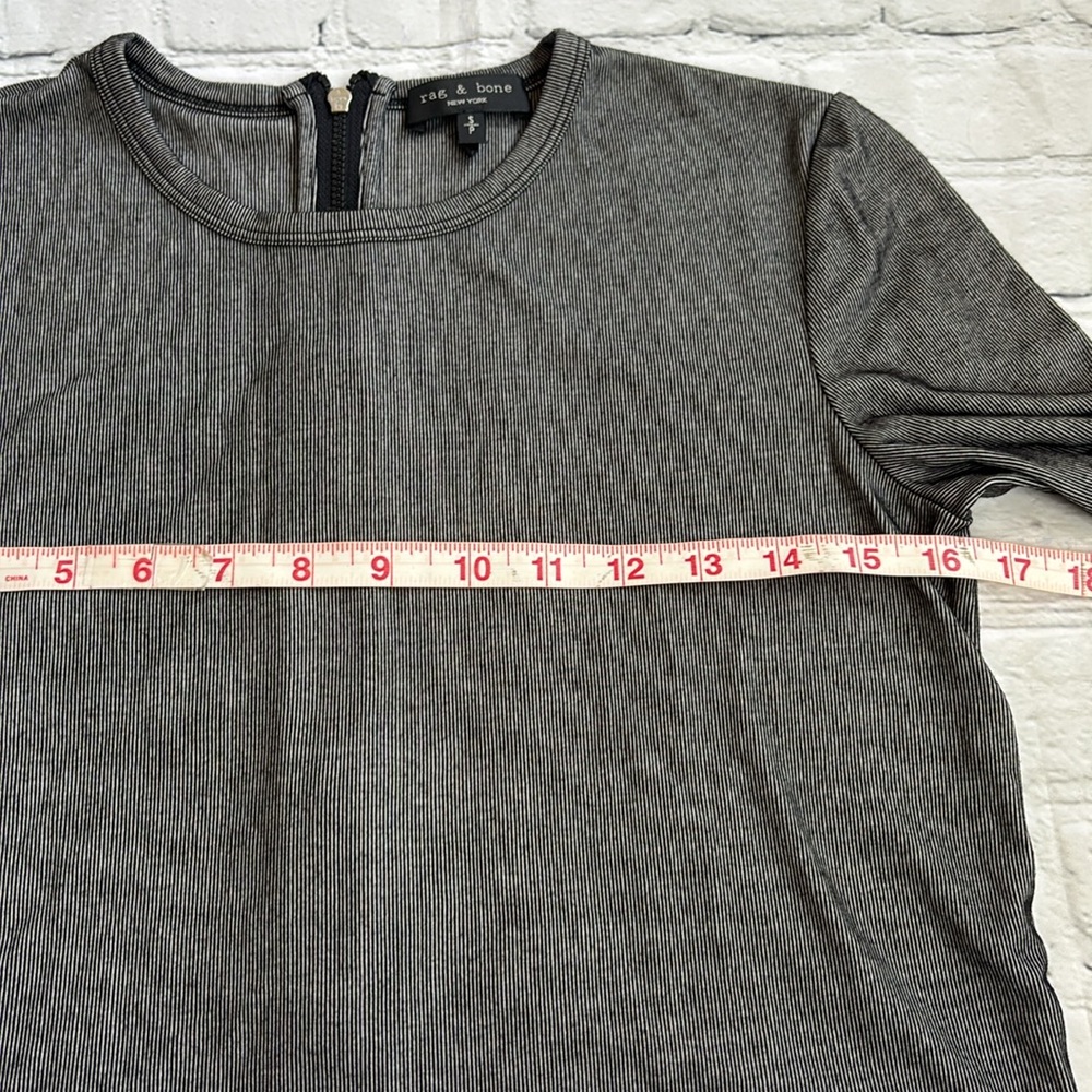 Rag & Bone Quinn Zip Short Sleeve Stripe Top - Picture 13 of 15